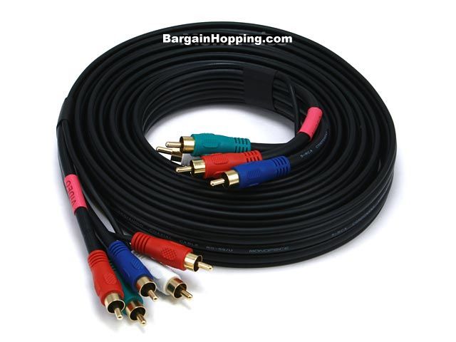 15' (RG-59/U) 5-RCA Component Video/Audio Coaxial Cable - Click Image to Close